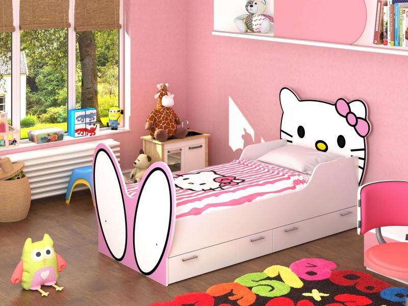 кровать hello kitty! с бязевым матрацем в Томске