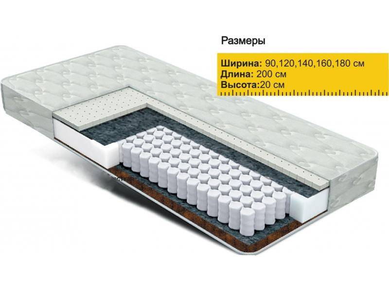 матрас независимые пружины латекс+кокос в Томске