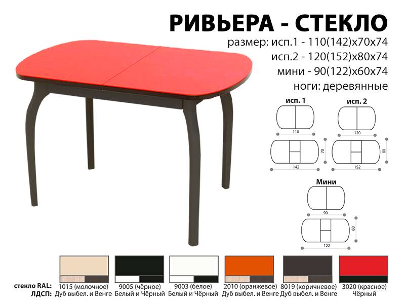 стол обеденный ривьера стекло в Томске