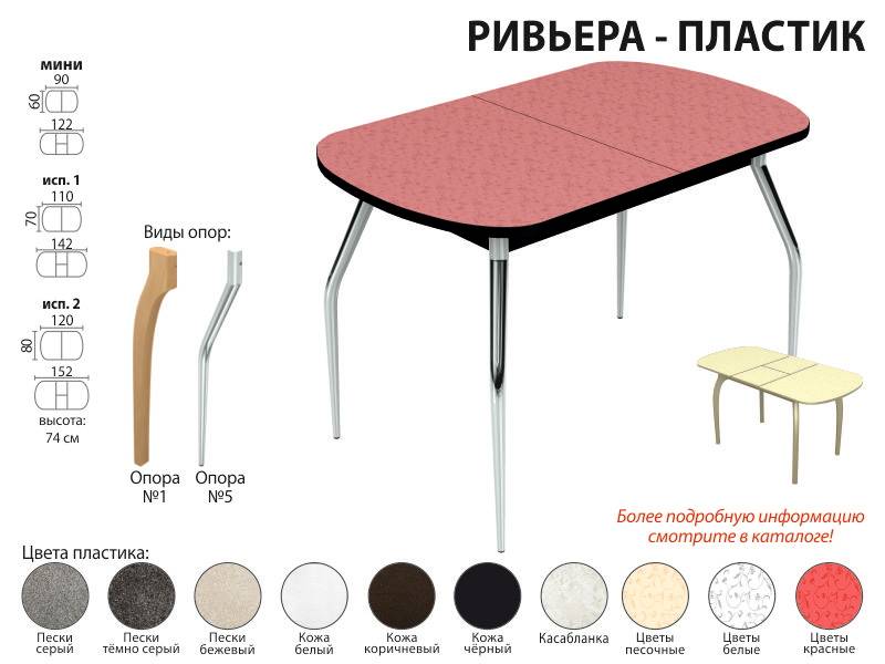 стол обеденный ривьера пластик в Томске