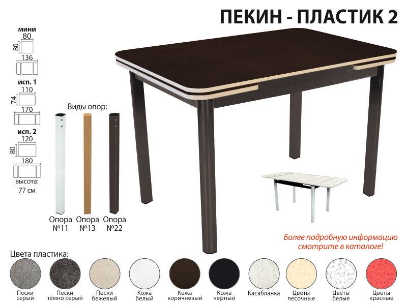 стол обеденный пекин пластик 2 в Томске