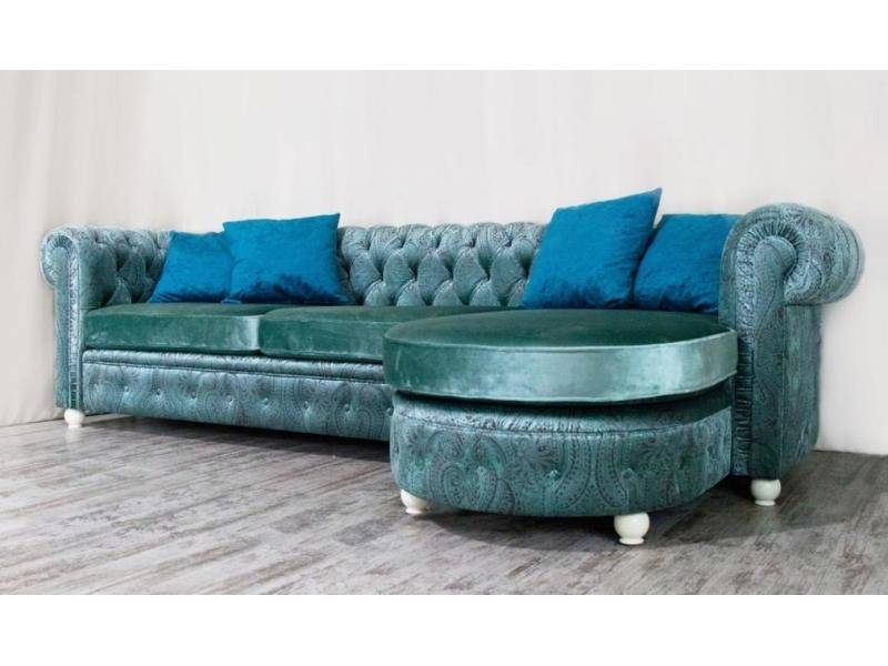 диван chesterfield с оттоманкой в Томске