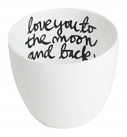 подсвечник белый фарфоровый с надписью внутри love you to the moon and back, 6,5 см в Томске