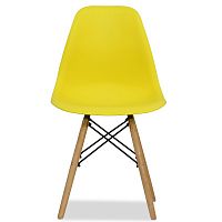 стул деревянный pc-015 желтый ножки дерево (eames style) в Томске