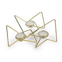 набор подсвечников золотых металлических для чайных свечей tri-angular loop, 7 см, 3 штуки в Томске