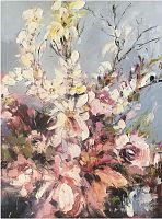 картина маслом красивые цветы 90*120 см. в Томске
