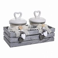 банка love с крышкой, набор 2 шт. на подставке серого цвета в Томске
