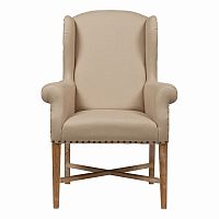 кресло мягкое с ушами french wing chair бежевое в Томске