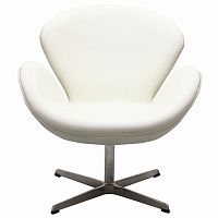 кресло swan chair экокожа белое в Томске