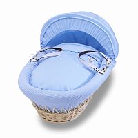 колыбель-переноска gift wicker moses basket натуральная, голубое белье в Томске