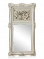 зеркало настенное прямоугольное в высокой белой раме францини distressed chalk white в Томске