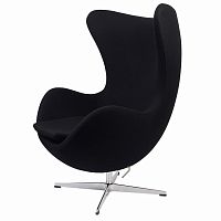 кресло arne jacobsen style egg chair черное в Томске