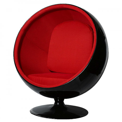 кресло eero ball chair черно-красное в Томске