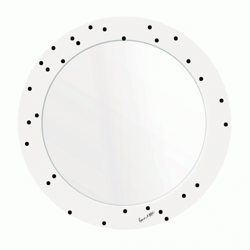 зеркало с рисунком белое круглое черные точки pois в Томске