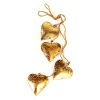 гирлянда новогодняя подвесная сердца золотые golden hearts, 65 см в Томске
