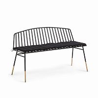 siena bench 120 черный металл черная ткань от la forma (ex julia grup) в Томске