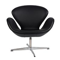 кресло arne jacobsen style swan chair черное в Томске