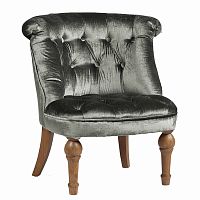 кресло sophie tufted slipper chair микровелюр серое в Томске