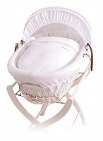 колыбель-переноска gift wicker moses basket белая, белое белье в Томске