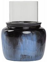 подсвечник синий со стеклом colors blue big, 32 см в Томске