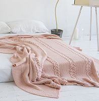 комплект плед с косами (180*220) и 2 наволочки (50*50) св. персик в Томске