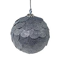 шар новогодний серебряный с блестящими чешуйками paper ball, 10 см в Томске