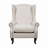 кресло collins wingback chair кремовая ткань в Томске