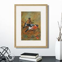 картина: bullfinches and pyrus japonica, 1928г. в Томске