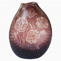 ваза стеклянная bordo (бело-бордовая) в Томске