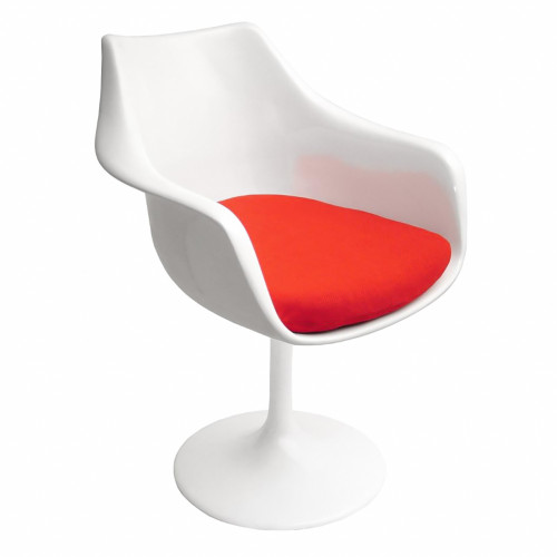 кресло tulip armchair бело-красное шерсть в Томске