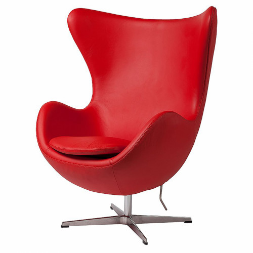 кресло egg chair кожа красное в Томске