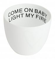 подсвечник белый фарфоровый с надписью внутри come on baby light my fire, 6,5 см в Томске