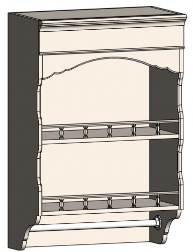 шкаф с полками и фигурным основанием навесной марсель молочно-белый в Томске
