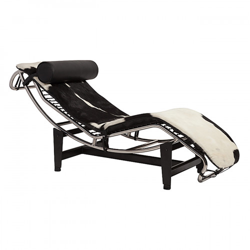 шезлонг chaise longue lc4 черно-белый в Томске