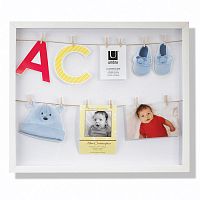 панно с зажимами для 12 фотографий clothesline белое в Томске