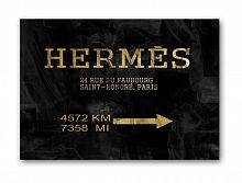 постер hermes без рамки, черный, а4 в Томске