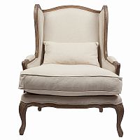 кресло мягкое с ушами lorraine chair with burlap бежевое в Томске