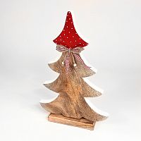 украшение новогоднее большое ель деревянная красная в горошек love tree, 42х27х5 см в Томске