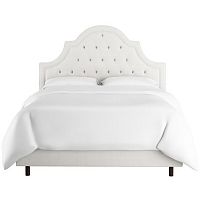 кровать двуспальная 180х200 белая с каретной стяжкой harvey tufted white в Томске