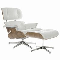 кресло eames style lounge chair & ottoman белое в Томске