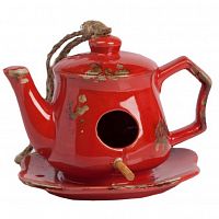 aромолампа для эфирных масел красная в виде чайника candelero red, 17 см в Томске