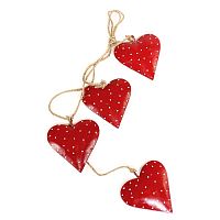 гирлянда новогодняя подвесная сердца красные red hearts, 65 см в Томске