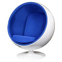 кресло eero ball chair синее с белым в Томске