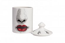 подсвечник белый с крышкой желтые губы пьеро форназетти bacio candle red, 33 см в Томске