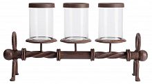 подсвечник металлический коричневый со стеклом на 3 свечи glass pillar, 51 см в Томске