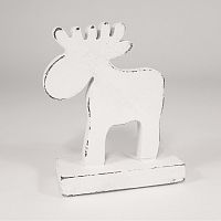 украшение новогоднее на подставке олень белый white reindeer, 15х11х5 см в Томске