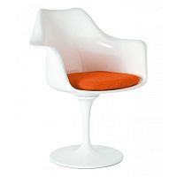 кресло tulip armchair бело-оранжевое шерсть в Томске