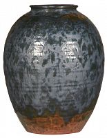 ваза керамическая объемная 32 см antiqued черная с рисунком в Томске