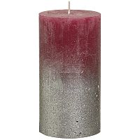 свеча большая бордовая с серебром rustic, 130х68 мм в Томске