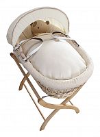 колыбель-переноска premium moses basket натуральная, кремовое белье в Томске